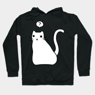 Confused White Kitty Hoodie